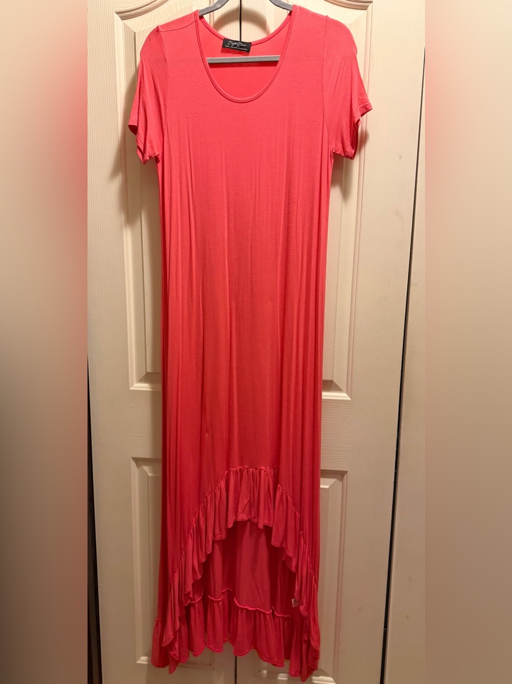 Women's Coral High-Low Ruffle Hem Maxi Skirt